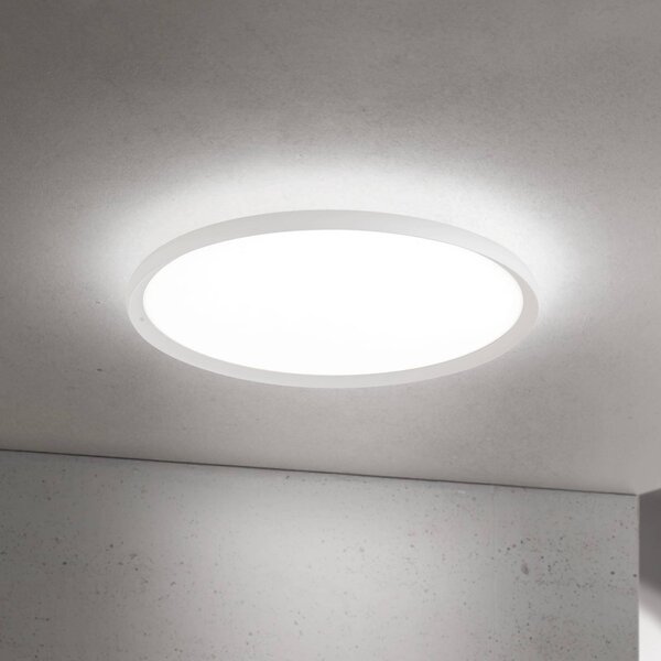 ORION LED stropní svítidlo Kant, Ø 60 cm, bílé, kov/plast, stmívatelný, Bílá / opál, Obývací pokoj / jídelna, Hliník, Moderní
