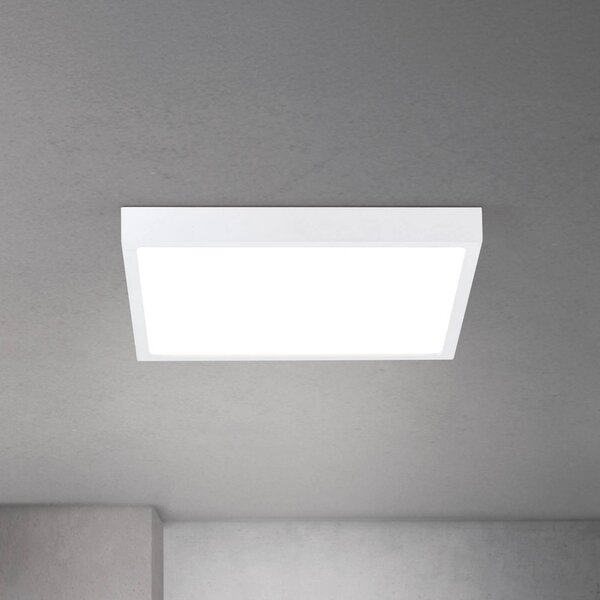ORION LED stropní svítidlo Disc, bílé, délka 40 cm, kov/plast, stmívatelný, Bílá / opál, Obývací pokoj / jídelna, Hliník, Moderní