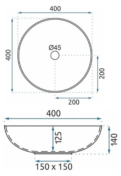Rea Mandala, umyvadlo na desku 400x400x115 mm, vícebarevné, REA-U7502