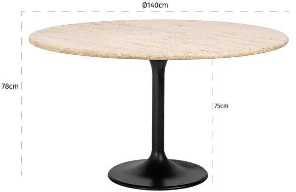 Richmond Kamenný jídelní stůl Hampton 140 cm