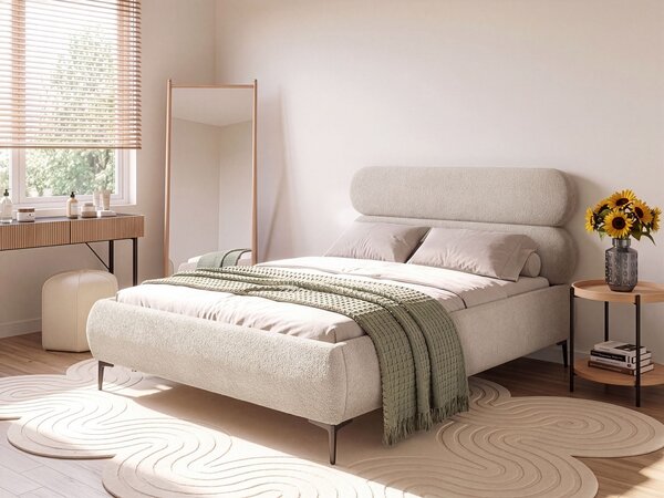 Postel Buklé LESSAY 120 x 200 cm Taupe