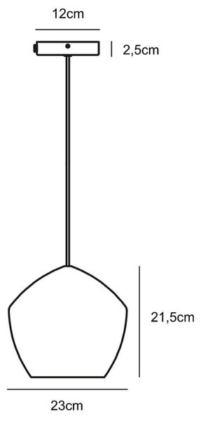 Nordlux Kouřově šedé skleněné závěsné světlo Orbiform 23 cm