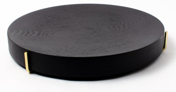 DVORO Luxusní dřevěný odkládací podnos Pau Black stained ST ash 27cm
