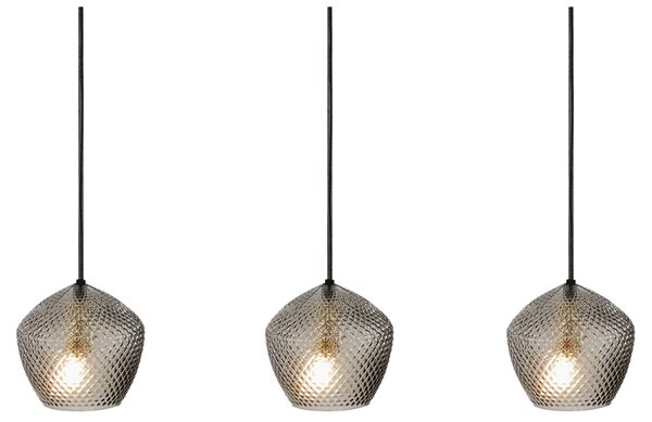 Nordlux Kouřově šedé skleněné závěsné světlo Orbiform 71 cm