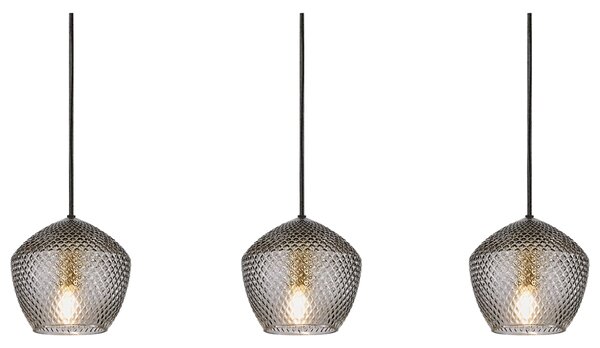 Nordlux Kouřově šedé skleněné závěsné světlo Orbiform 71 cm