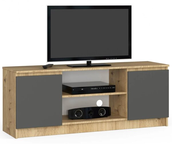 TV stolek s dvířky YMARIN - dub artisan / šedý