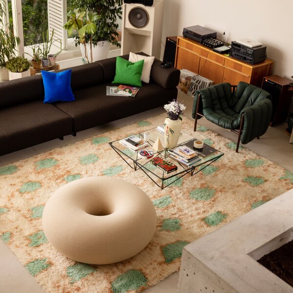 HEM Pouf Boa, Pine Green