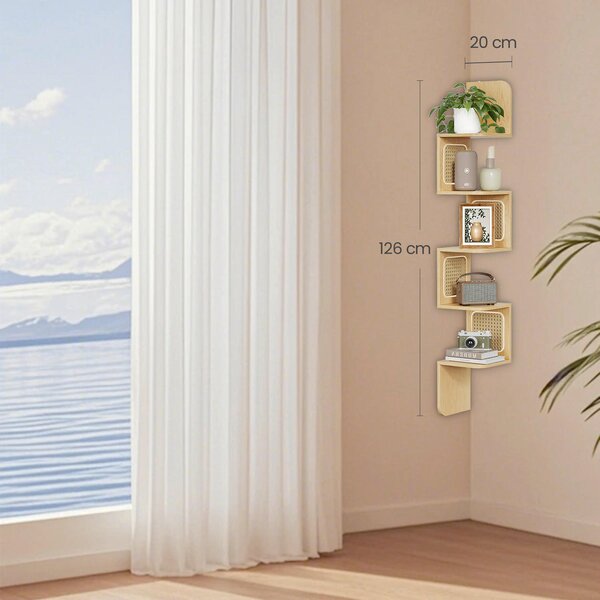 ROHOVÝ REGÁL, barvy dubu, 20/126/20 cm MID.YOU - Online Only regály & police, Online Only