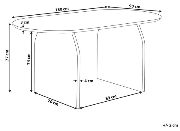 Jídelní stůl SKYE Hnědá 90 cm 180 cm Akáciové dřevo
