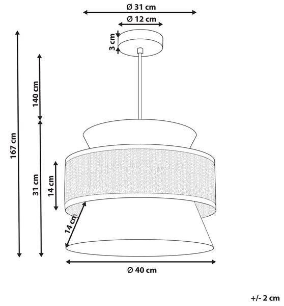 Závěsná lampa LUYANO Ratan Světle zelená