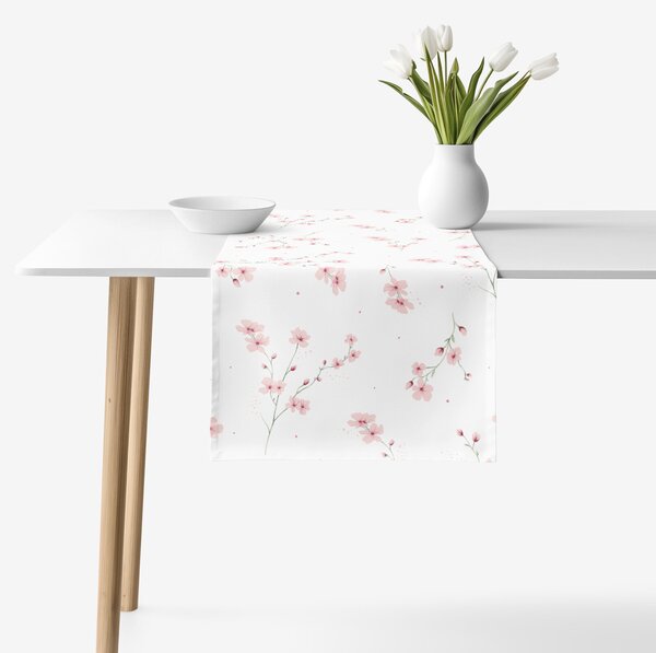 Goldea běhoun na stůl 100% bavlněné plátno - kvetoucí sakury 35x120 cm