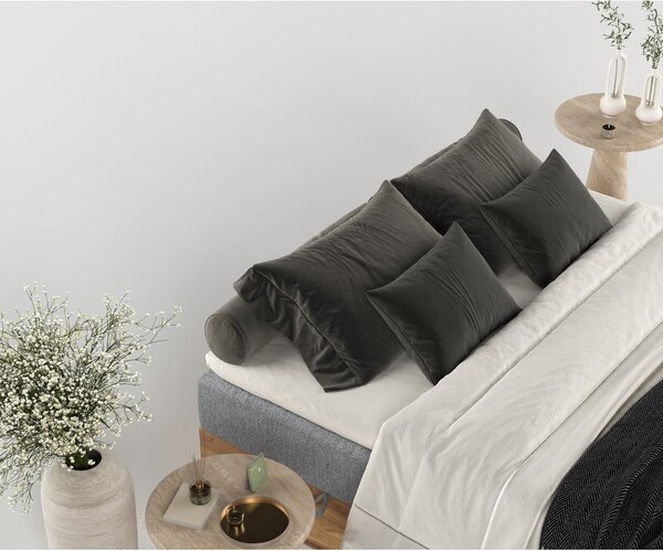 Boxspring postel s úložným prostorem v šedo-přírodní barvě 180x200 cm Faro – Maison de Rêve