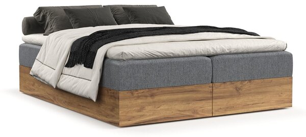 Boxspring postel s úložným prostorem v šedo-přírodní barvě 180x200 cm Faro – Maison de Rêve