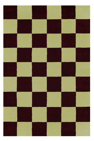 HEM Koberec Pattern, Large, Burgundy / Pale Lime Check