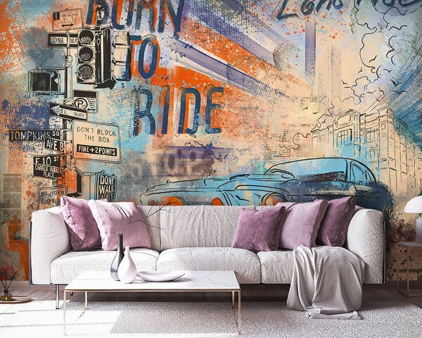 Fototapety Retro auto, Fototapety teen room, Fototapety pro dospívajícího chlapce, u93889 : uwalls.cz
