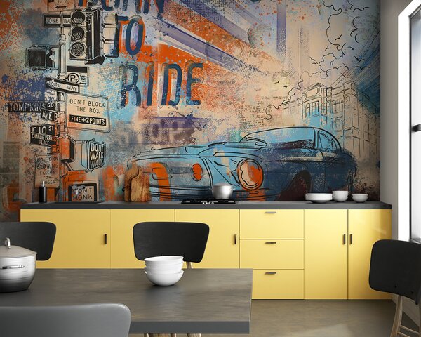 Fototapety Retro auto, Fototapety teen room, Fototapety pro dospívajícího chlapce, u93889 : uwalls.cz