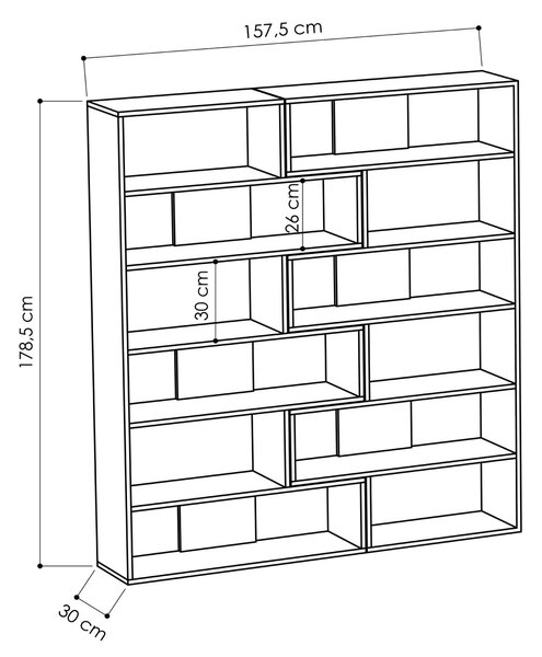 Moderní rohová knihovna Houseland Molly No.4 antracit