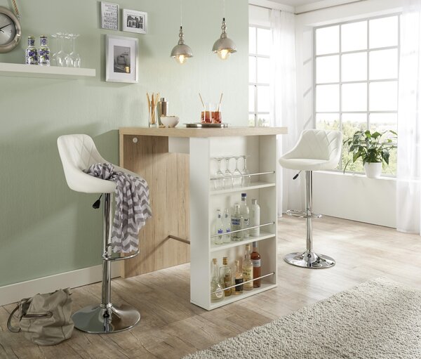 BAROVÁ ŽIDLE, bílá, barvy chromu Carryhome - Barové židle