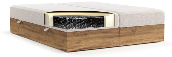 Boxspring postel s úložným prostorem v béžovo-přírodní barvě 180x200 cm Faro – Maison de Rêve