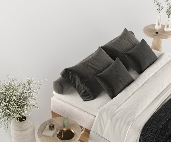 Boxspring postel s úložným prostorem v béžovo-přírodní barvě 180x200 cm Faro – Maison de Rêve