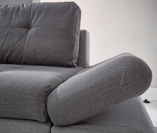 ROHOVÁ SEDAČKA, textil, šedá, světle šedá Carryhome - Sedací soupravy