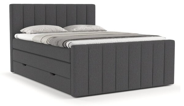Šedá boxspring postel s úložným prostorem 140x200 cm Ruby – Maison de Rêve