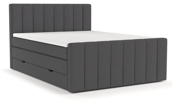 Šedá boxspring postel s úložným prostorem 140x200 cm Ruby – Maison de Rêve