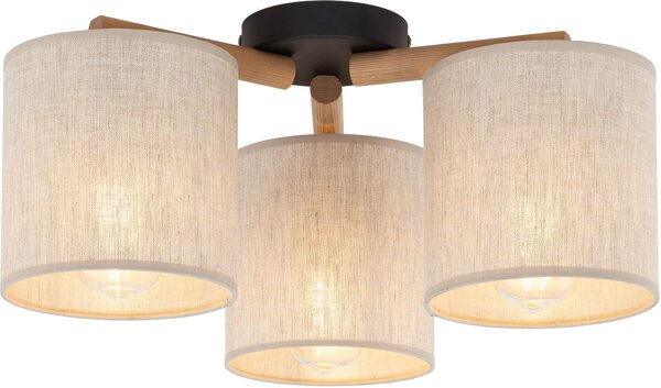 TK Lighting Deva Nature stropní světlo 3x15 W černá-šedá-dřevo 6865