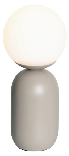 Nordlux Opálově bílá skleněná stolní lampa Notti s béžovou podstavou