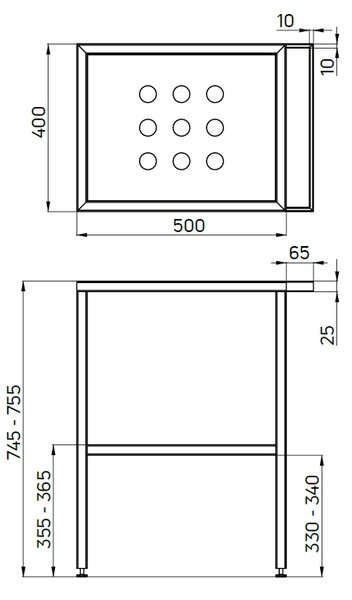 Deante Temisto konzole 56.5x40x75.5 cm pod umyvadlo stojící černá CSTX50B