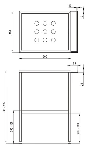 Deante Temisto konzole 56.5x40x75.5 cm pod umyvadlo stojící černá CSTX50B
