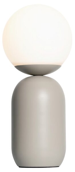 Nordlux Opálově bílá skleněná stolní lampa Notti s béžovou podstavou