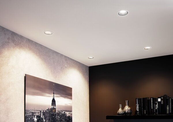 Paulmann 93402 Cole Coin, set bodovek v bílo-černé úpravě, 3x6W LED 2700K tříkrokové stmívání, prům. 8,8cm, IP44