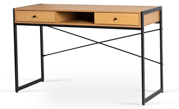 Vivaldi Psací stůl se zásuvami Rex 123 cm dub Craft zlatý/černý