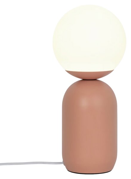 Nordlux Opálově bílá skleněná stolní lampa Notti s oranžovou podstavou