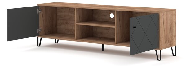 Vivaldi TV stolek Bilbao 183 cm dub Craft Tobacco/grafit