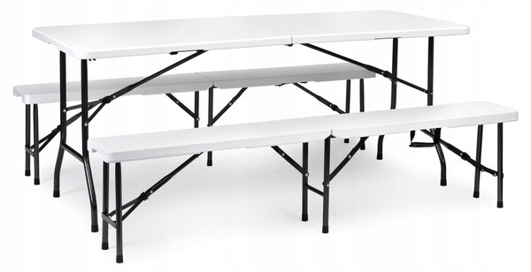 Sada zahradního nábytku plast Modern Home bílá, 3 ks