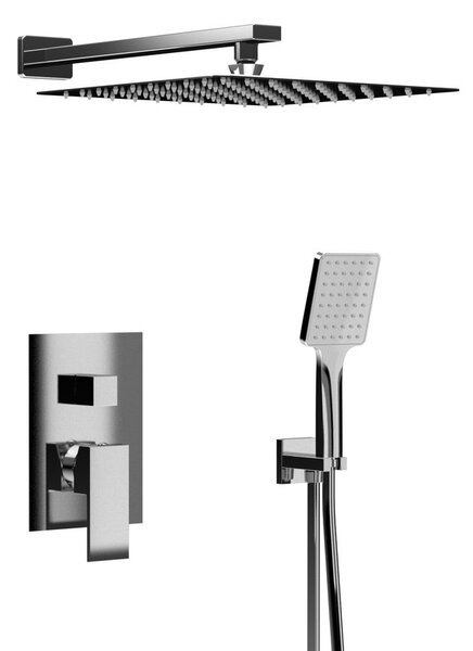 Sapho Sapho, CUBEMIX podomítková sprchová souprava s pákovou baterií, 2 výstupy, chrom, CM042-01