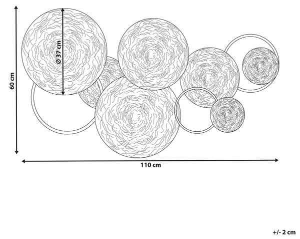 Závěsná ozdoba VANADIUM Kov 60 cm Zlatá