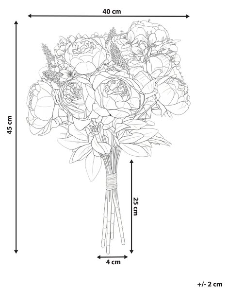Umělá kytice RAPOSA 45 cm Pastelově růžová