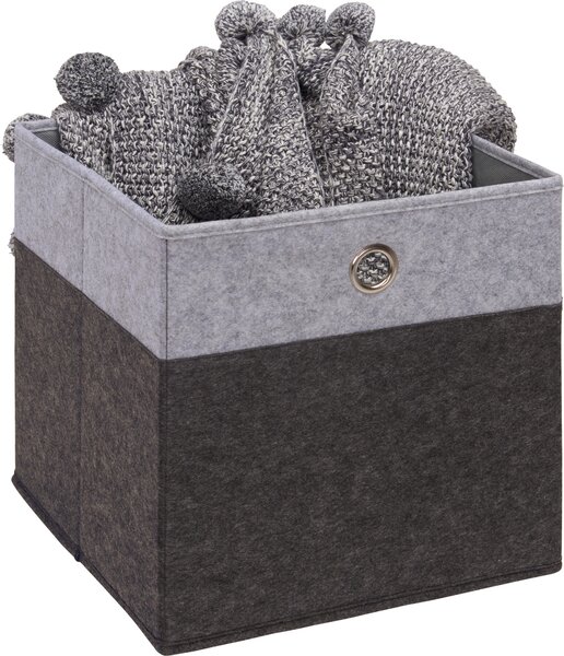 SKLÁDACÍ KRABICE, kov, textil, karton, 32/32/32 cm Carryhome - Boxy do regálů & krabice do regálů