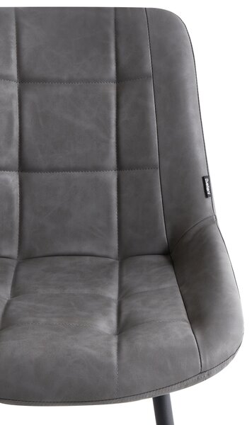 Sada 2 jídelních židlí MELROSE Umělá kůže Šedá