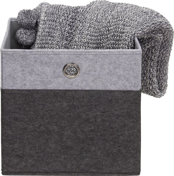 SKLÁDACÍ KRABICE, kov, textil, karton, 32/32/32 cm Carryhome - Boxy do regálů & krabice do regálů