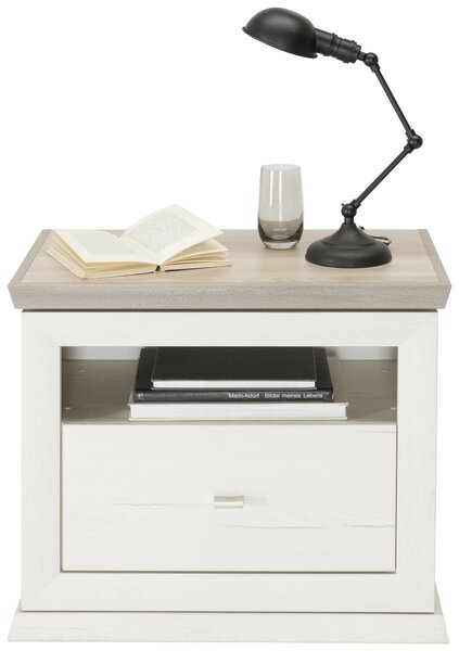 NOČNÍ STOLEK, šedá, bílá, 63/55/38 cm Hom`in