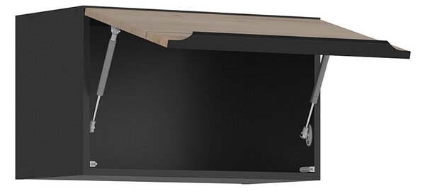 BRW Kuchyně Family Line Sole L6 GO-60/36-O, černá/dub halifax natura