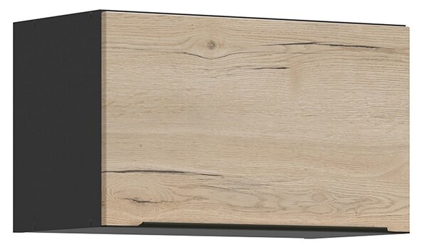 BRW Kuchyně Family Line Sole L6 GO-60/36-O, černá/dub halifax natura