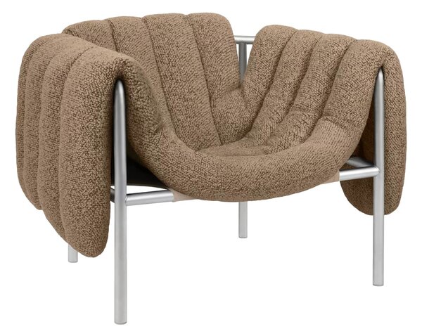 HEM Křeslo Puffy, Sawdust / Stainless Steel
