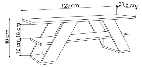 TV stolek Houseland Farfalla 120 cm dub přírodní