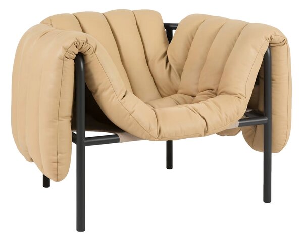 HEM Křeslo Puffy, Sand Leather / Black