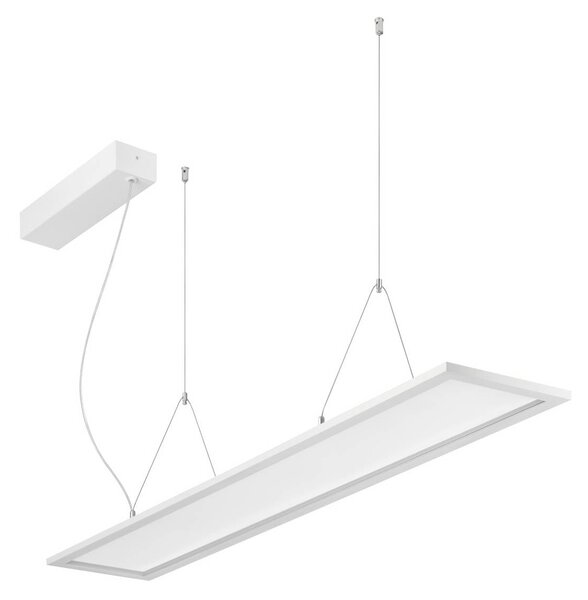 BRUMBERG LED závěsné svítidlo Adara 119,5 cm, zap/vyp, 2čiré, Bílá / opál, Pracovna / kancelář, Hliník